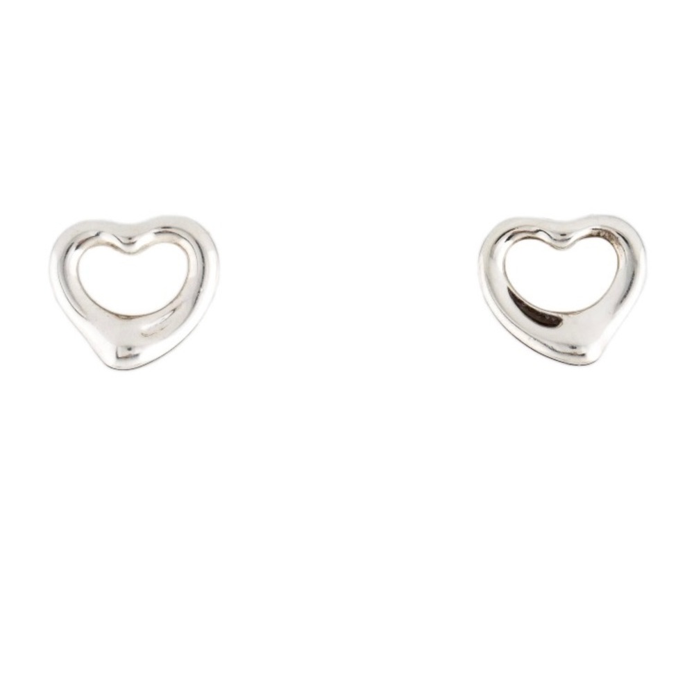 Authentic Tiffany & Co. Open Heart Earrings Sterling Clean